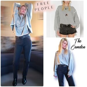 NWOT Free People Camden Sweatshirt In Sand Heather Grey Size XS